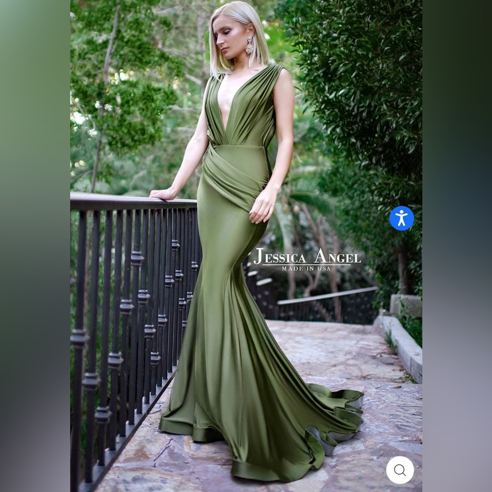 Olive green Jessica Angel gown